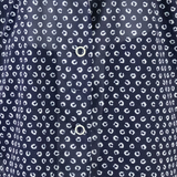 Womens Printed Blouse Blue Collared Long Sleeve Animal Print 2XL