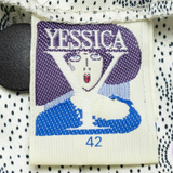 YESSICA All Over Hat Print Womens Printed Blouse White Long Sleeve M