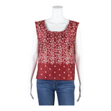 Womens Printed Top Red Sleeveless Floral M