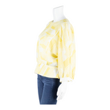 SOMMERMANN Womens Blouse Yellow Long Sleeve Crazy Pattern M
