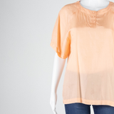 Womens Blouse Orange Silk M