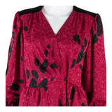 SMODELL Peplum Womens Printed Blouse Pink Long Sleeve Polka Dot S