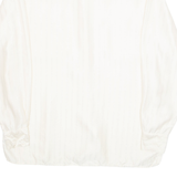 ANNE KLEIN Womens Blouse Cream Collared Long Sleeve Striped L