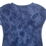 JEFFREY DEUR Womens Printed Top Blue Sleeveless Floral M