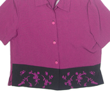 PROPHECY Womens Blouse Purple Collared Floral S