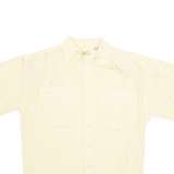 LIZ CLAIBORNE Womens Printed Blouse Yellow Collared M