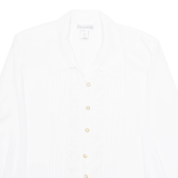 CHRISTIE & JILL Womens Blouse White Collared Long Sleeve M