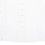 CHRISTIE & JILL Womens Blouse White Collared Long Sleeve M