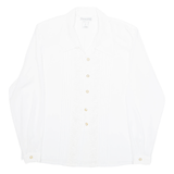 CHRISTIE & JILL Womens Blouse White Collared Long Sleeve M