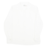 C.L.E.O Womens Blouse Cream Collared Long Sleeve M