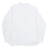 MARIO ROSELLA Womens Printed Blouse White Long Sleeve Striped M