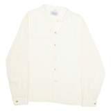 SERGIO DE LAURENT Womens Blouse Yellow Collared Long Sleeve M