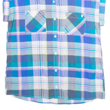 TOMMY HILFIGER Womens Printed Top Blue Collared Sleeveless Plaid M