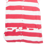 TOMMY HILFIGER Womens Printed Top Red Sleeveless Striped S