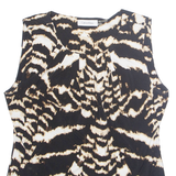 CALVIN KLEIN Womens Printed Shirt Black Sleeveless Animal Print M