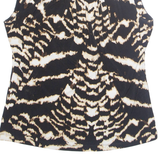 CALVIN KLEIN Womens Printed Shirt Black Sleeveless Animal Print M