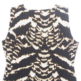CALVIN KLEIN Womens Printed Shirt Black Sleeveless Animal Print M