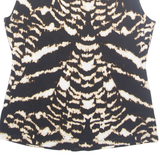 CALVIN KLEIN Womens Printed Shirt Black Sleeveless Animal Print M