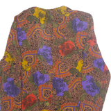 CONDOR Womens Printed Blouse Brown V-Neck Long Sleeve Floral L