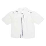 ELITE Womens Blouse White Collared M