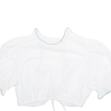 ALPIN Womens Cropped Top White V-Neck M