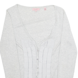 TED BAKER Womens Top Grey V-Neck Long Sleeve S