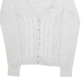 TED BAKER Womens Top Grey V-Neck Long Sleeve S