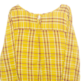 MULTIBLU Womens Printed Blouse Yellow Long Sleeve Plaid M