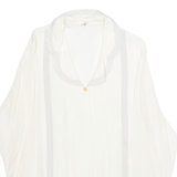 EBE Womens Blouse Cream Collared Long Sleeve L