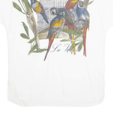 TRU Womens Printed Top White Animal Print L