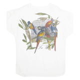 TRU Womens Printed Top White Animal Print L