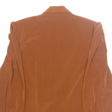 JIN SHIN Womens Blouse Brown V-Neck Long Sleeve L