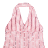 EDELWEISS TREND Womens Printed Top Pink Collared Sleeveless Crazy Pattern M