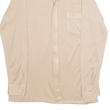 M TREND Womens Bardot Blouse Beige Collared Long Sleeve L