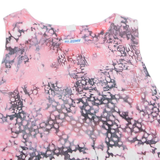 ROMY Womens Printed Top Pink Sleeveless Crazy Pattern M