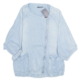 PROMOD Womens Blouse Blue 3/4 Sleeve L