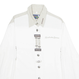 KASTELRUTHER SPATZEN Womens Blouse White Collared Long Sleeve L