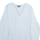ESMARA Womens Blouse Blue V-Neck Long Sleeve M