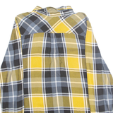 MULTIBLU Womens Printed Shirt Yellow Collared Long Sleeve Plaid M
