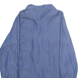 Womens Blouse Blue Collared Long Sleeve L