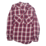 STRADIVARIUS Womens Printed Blouse Red Collared Long Sleeve Plaid M