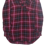NUTMEG Womens Printed Blouse Red V-Neck Long Sleeve Plaid S
