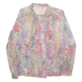 TEDDI Womens Printed Blouse Grey Collared Long Sleeve Crazy Pattern M