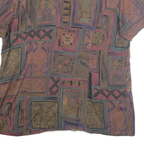 Womens Printed Blouse Brown Crazy Pattern XL