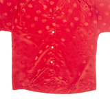 VICTORIA JONES Womens Printed Blouse Red V-Neck Crazy Pattern S