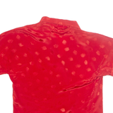 VICTORIA JONES Womens Printed Blouse Red V-Neck Crazy Pattern S