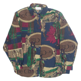 SHAPELY Womens Printed Blouse Blue Collared Long Sleeve Crazy Pattern L