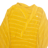 Womens Blouse Yellow Collared Long Sleeve Striped L