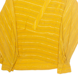 Womens Blouse Yellow Collared Long Sleeve Striped L