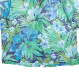 ERENA Womens Printed Blouse Blue Collared Floral 2XL